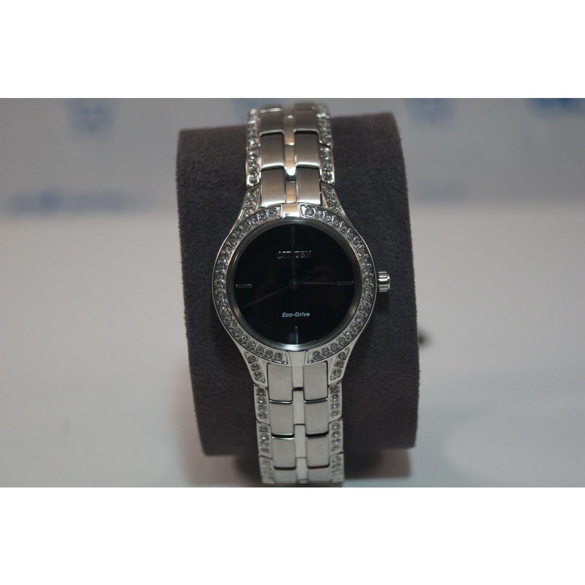 Citizen Silhouette Womens Eco-drive Dress Stainless Steel Crystals - FE2060-53E