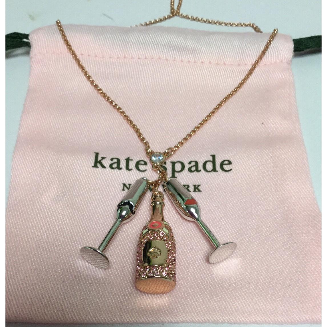 Kate Spade Make Magic Champagne Cluster Pendant Necklace W/ KS Dust Bag