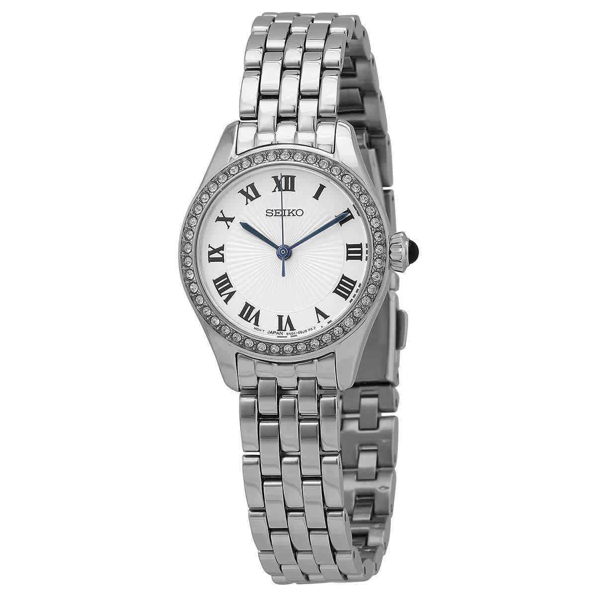 Seiko Classic Quartz White Dial Ladies Watch SUR333