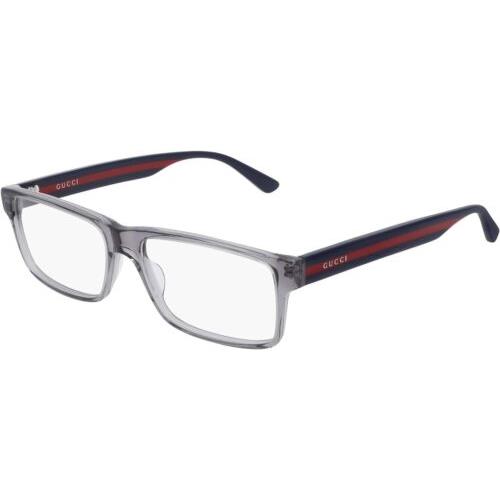 Gucci Web GG0752O 003 Eyeglasses Men`s Grey/blue Full Rim Optical Frame 56mm