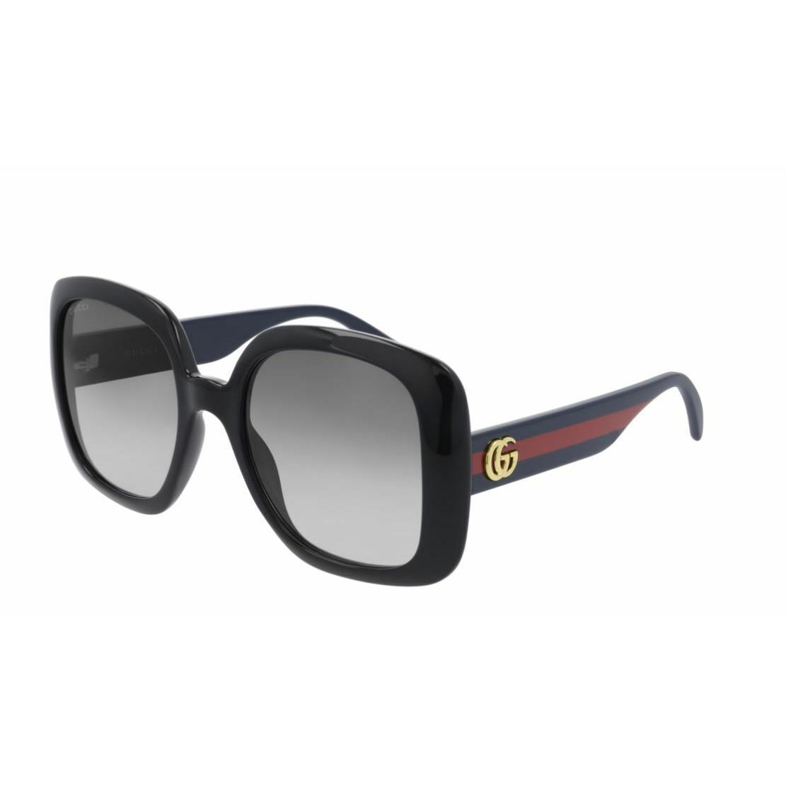 Gucci GG 0713S 001 Black Blue/gray Gradient Square Women`s Sunglasses