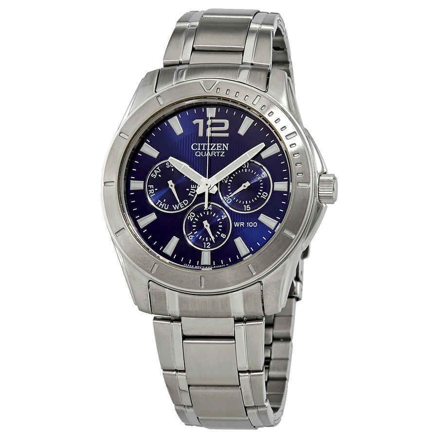 Citizen Quartz Blue Dial Stainless Steel Men`s Watch AG8300-52L