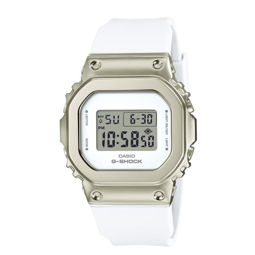 Casio G-shock Metal Covered Bezel Digital Women White Watch GMS5600G-7