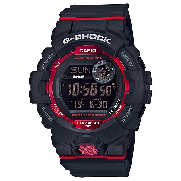 Casio G-shock GBD800-1 Move GBD-800 Series Digital Black Red Rubber Smart Watch