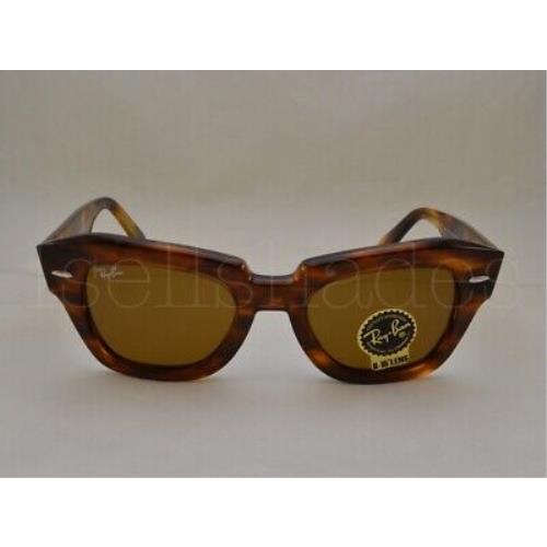 Ray-Ban sunglasses STATE STREET - STRIPPED HAVANA Frame, BROWN Lens, RB2186-954/33 49 Manufacturer
