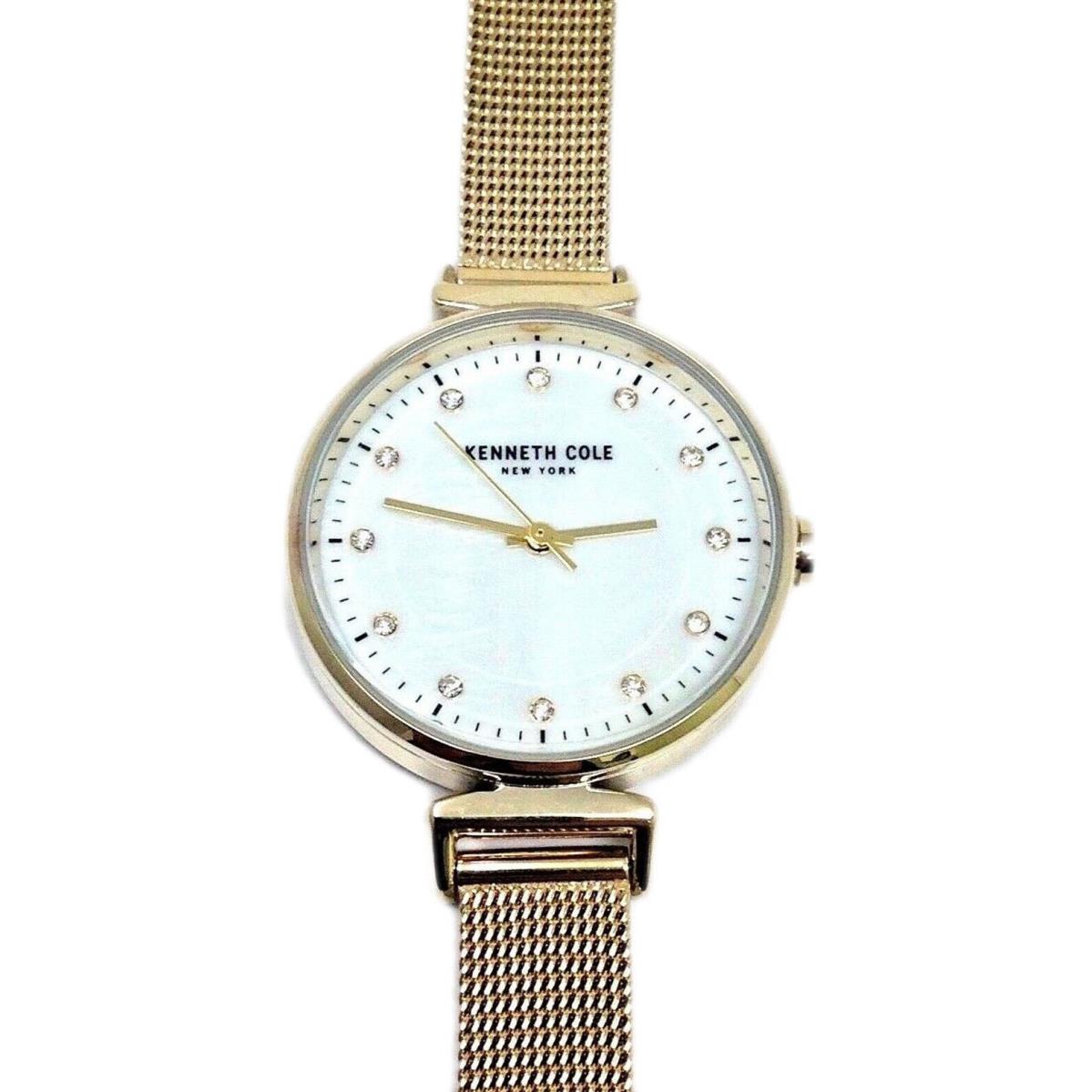Kenneth Cole KC50050005 Mop Dial Gold Tone Stainless Mesh Women`s Watch