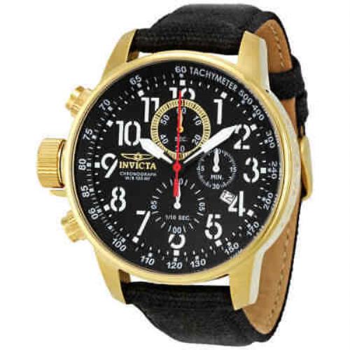 Invicta I-force Lefty Chronograph Black Dial Gold-tone Men`s Watch 1515