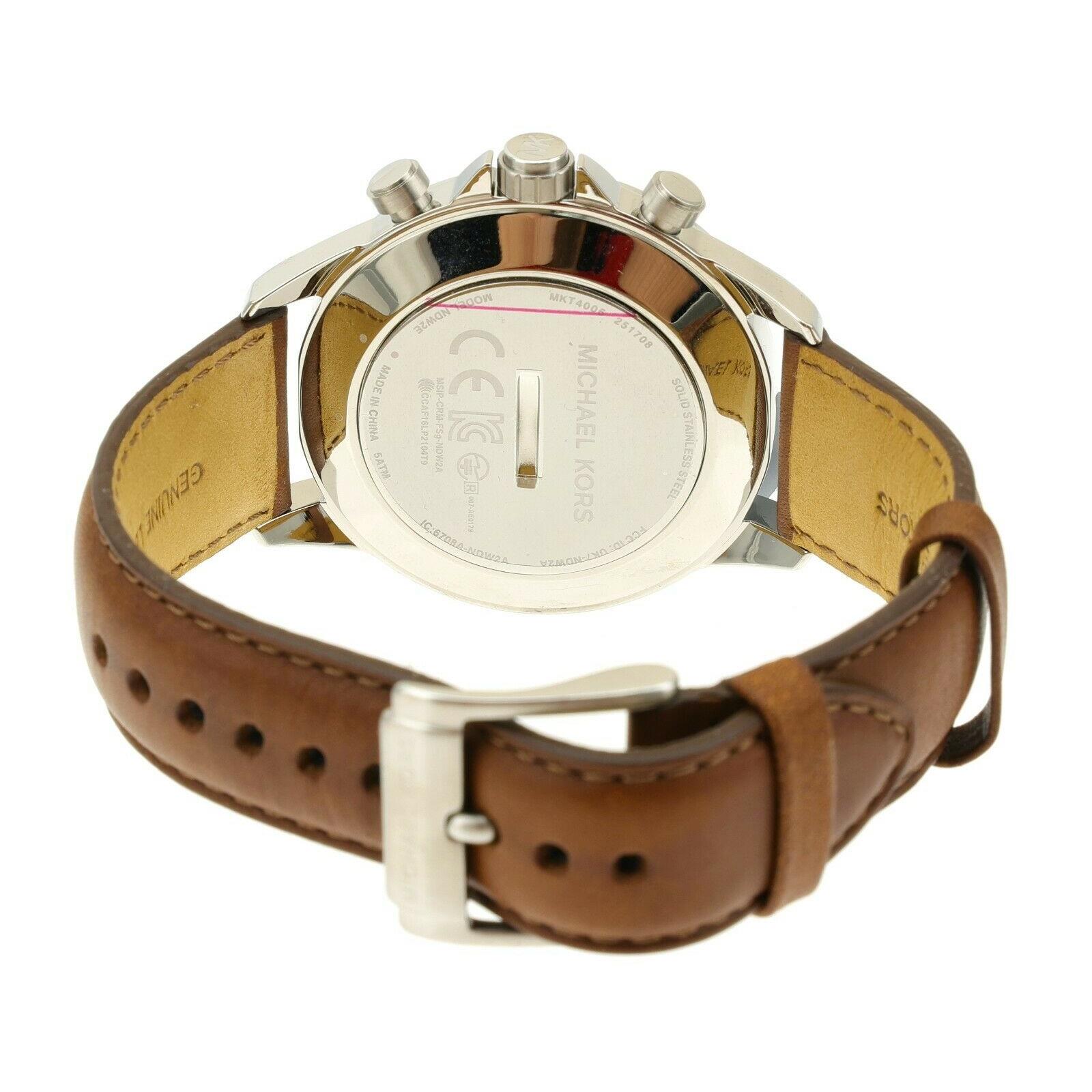 Michael Kors Men`s Gage Hybrid Brown Leather Strap Smart Watch 1223