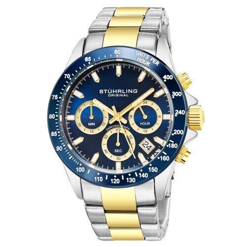 Stuhrling 3960 6 Quartz Chronograph Date Stainless Steel Bracelet Mens Watch