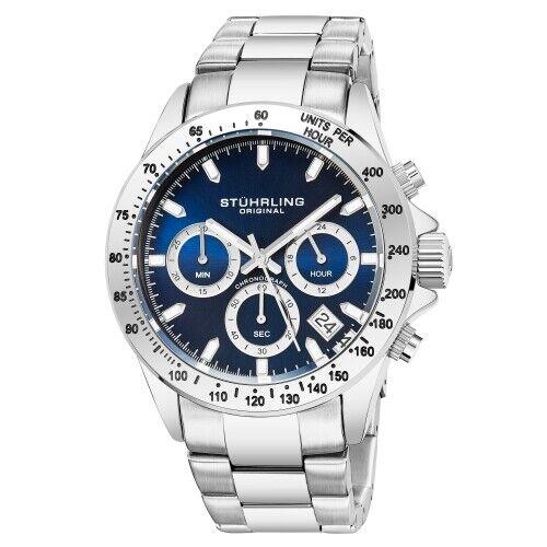 Stuhrling 3960 2 Quartz Chronograph Date Stainless Steel Bracelet Mens Watch