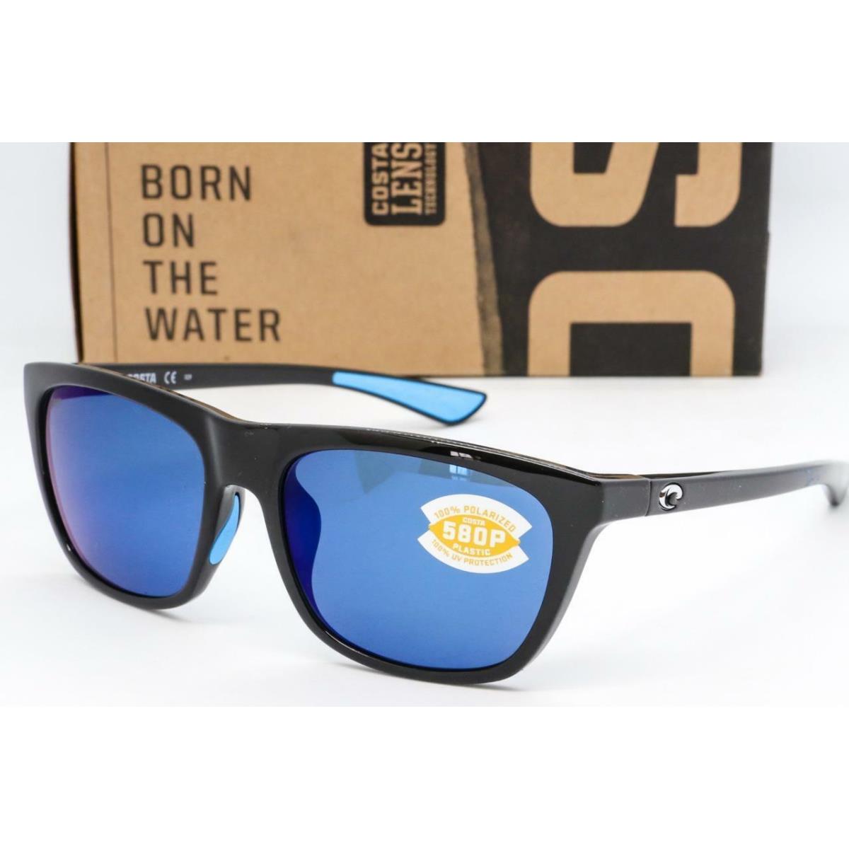 Costa Del Mar Cheeca Sunglasses Black Frame / Blue Mirror 580P Lens - Frame: Black, Lens: Blue, Manufacturer: Shiny Black / Blue Mirror