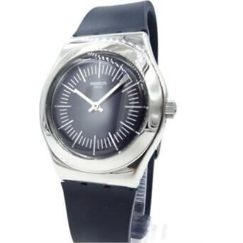 Swatch Irony Medium Palissade Navy Blue Silicone Watch 33mm YLS202