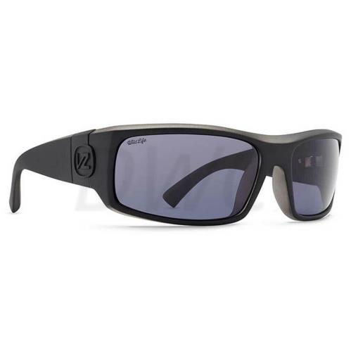 Von Zipper Kickstand Black Satin / Wild Vintage Grey Polarized Mens Sunglasses