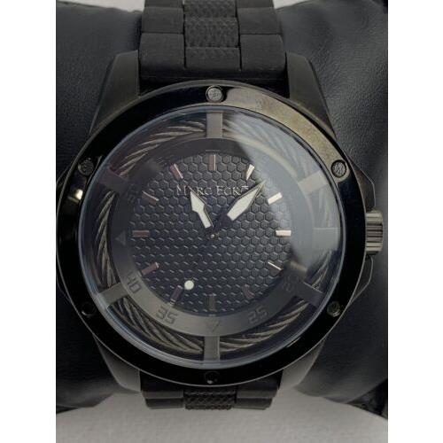 Marc Ecko Black Rubber Silicon Band Stainless Steel Case Men s Watch E12537G1