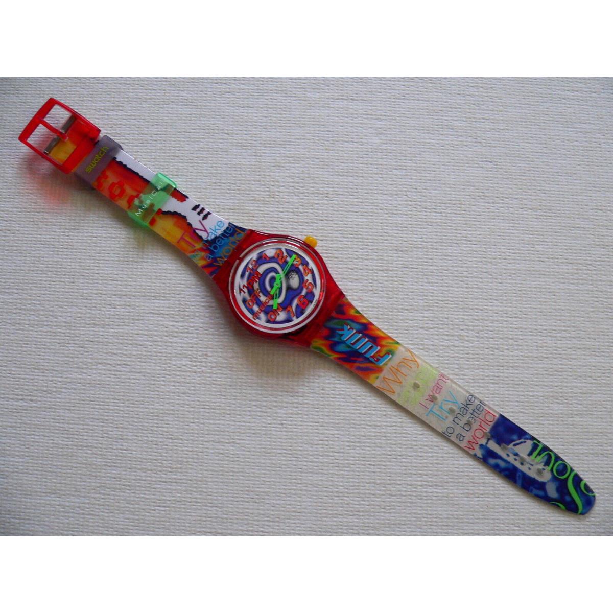 1996 Musical Swatch Watch 11PM Melody By Paolo Mendon a and a CD SLZ103 - Read