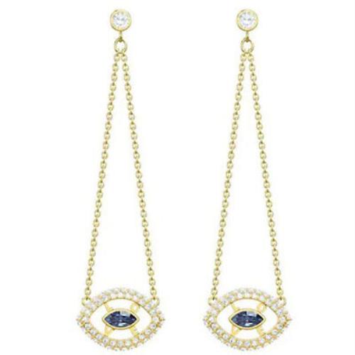 Swarovski Admiration Evil Eye Women`s Earrings Pierced Crystal Pave 5445866