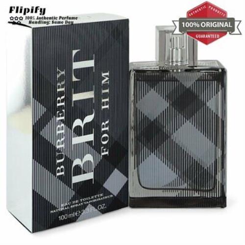 Burberry Brit by Burberry 3.4 oz Edt Perfume Spray 100 ml For Men