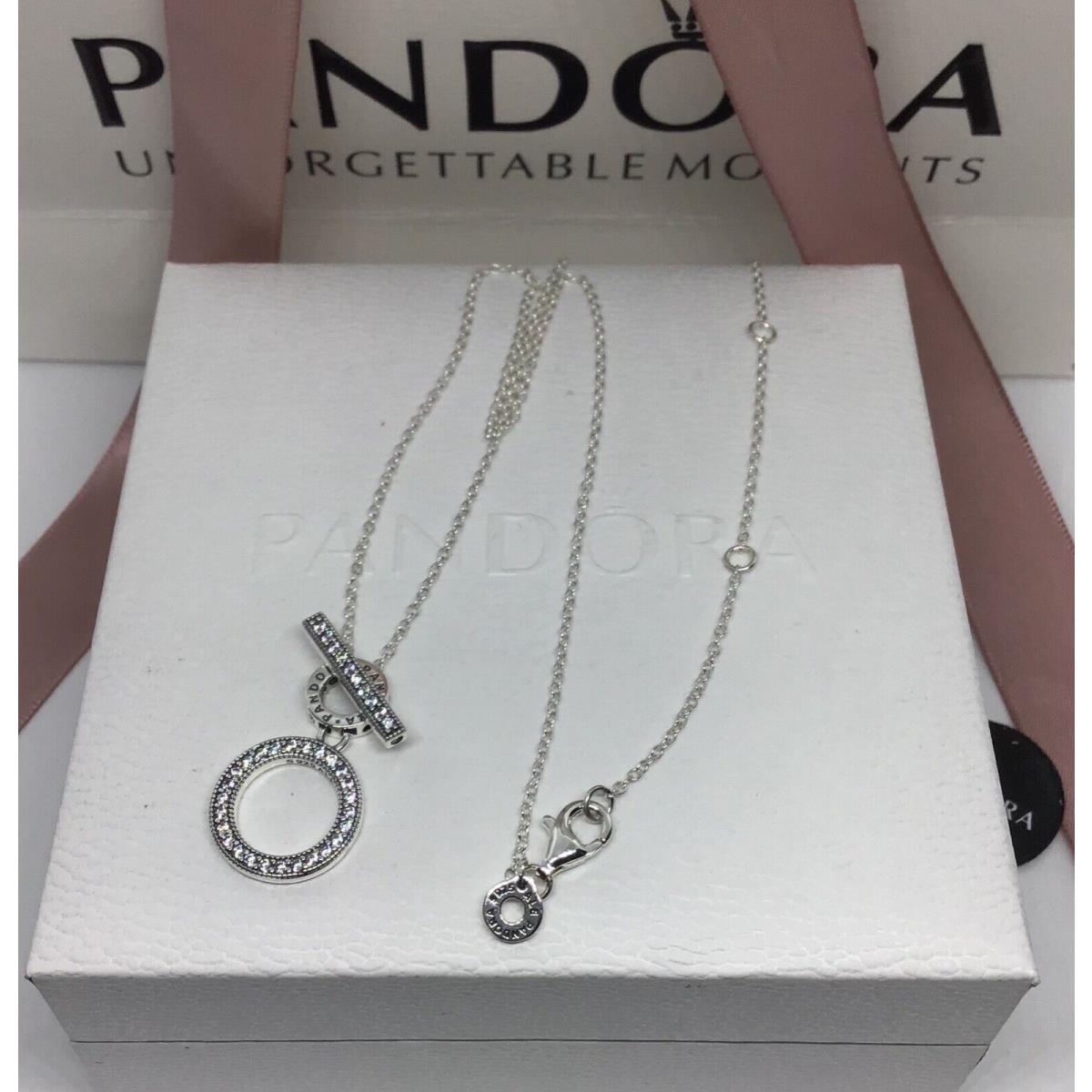 double hoop t bar necklace pandora