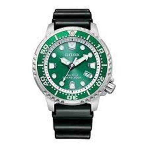 Citizen Eco-drive Promaster Green Dial Men`s Black Band Watch INT-BN0158-18X