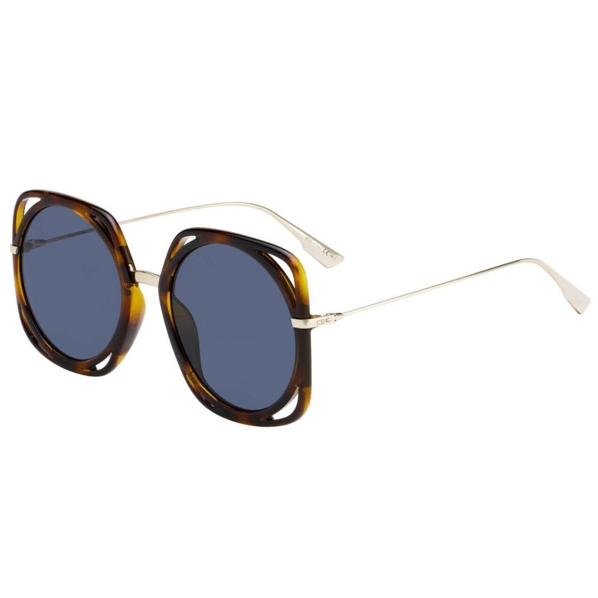 Dior Diordirection Women`s Sunglasses DM2 A9 Havana / Blue Mirror Lens