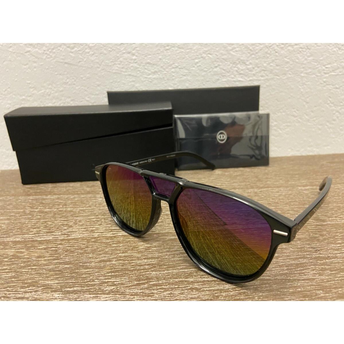 Dior Black Tie 263S Women Sunglasses Black / Blue Pink Shade Lens