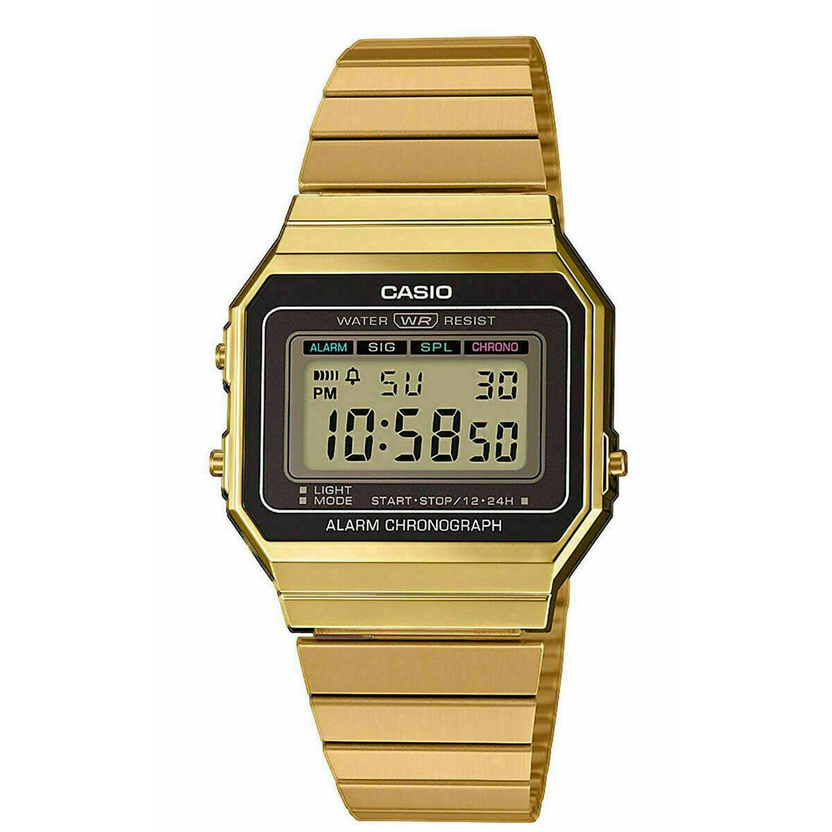 Casio A700WG-9A Vintage Series Gold Tone Stainless Steel Bracelet Digital Watch