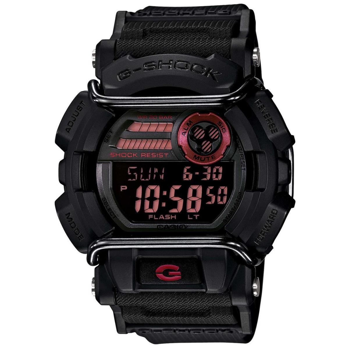 Casio G-shock Men`s Quartz World Time Red Accent Black Resin 50mm Watch GD400-1