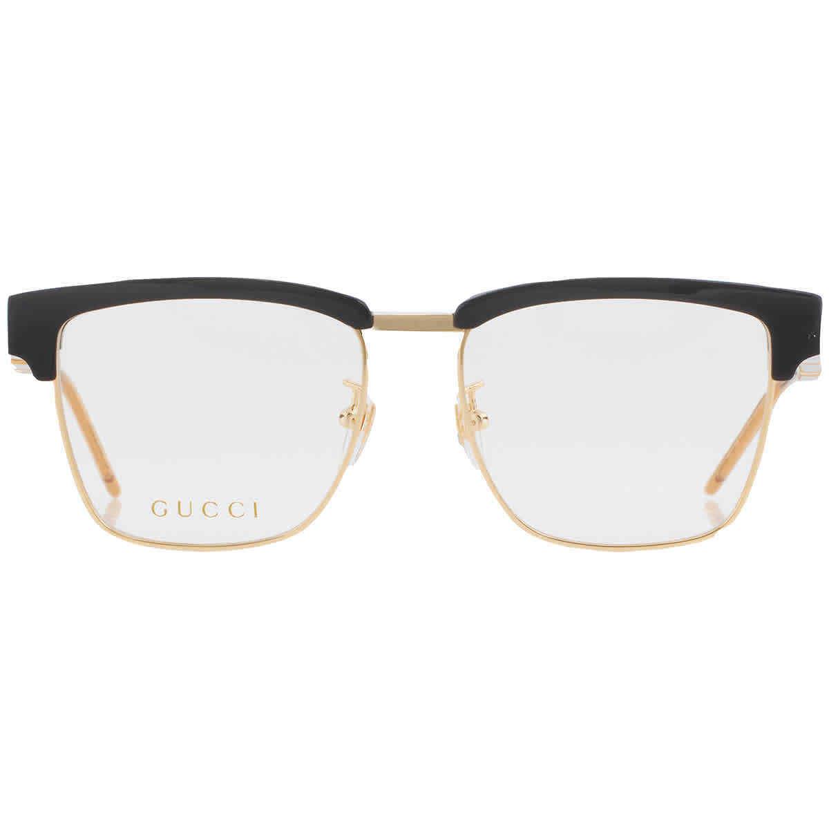 Gucci Demo Square Men`s Eyeglasses GG0605O 001 52 GG0605O 001 52