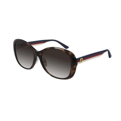Gucci GG 0849SK 003 Havana Blue/brown Gradient Round Sunglasses