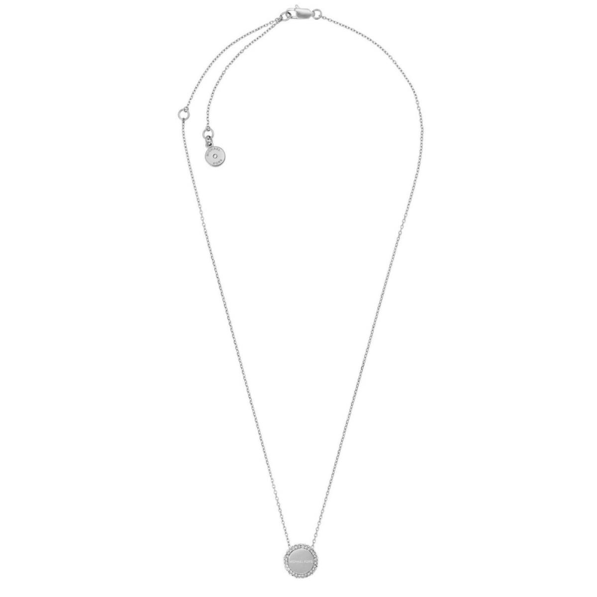 Michael Kors Womens Brilliance Silver Tone Necklace Crystals MKJ6179040 + MK Box