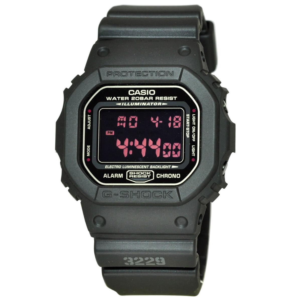 Casio G-shock DW5600MS-1 Flash Alert Matte Black Digital 200m Men`s Watch