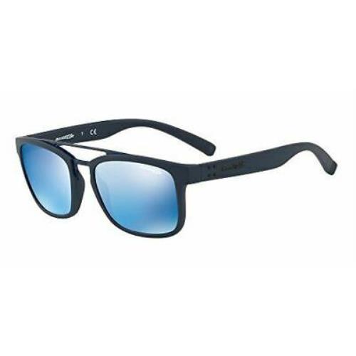 Arnette Men`s AN4248 Baller Rectangular Sunglasses Blue Rubber/blue Mirror 54