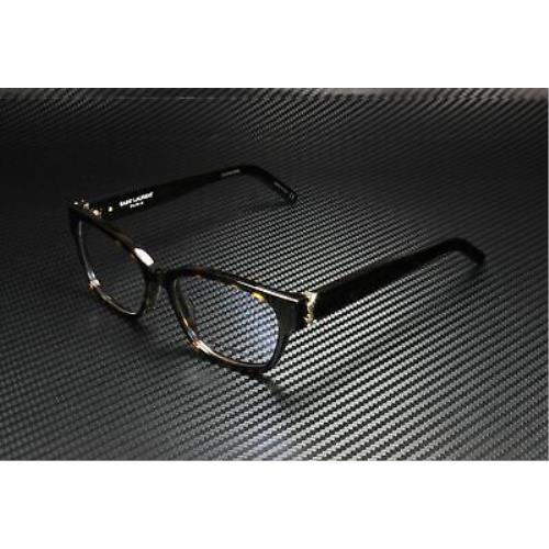 Saint Laurent Ysl M35 003 Square Havana Gold Demo Lens 52 mm Women`s Eyeglasses