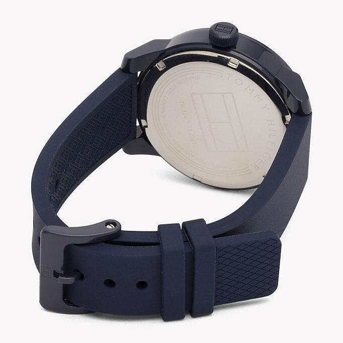 Tommy Hilfiger Blue Silicone Strap Navy Dial Unisex Watch - 1791381