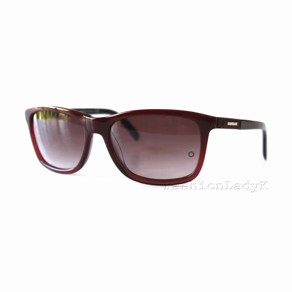 Montblanc Men`s Black Burgundy Gold Sunglasses MB461S 69T Made in Italy