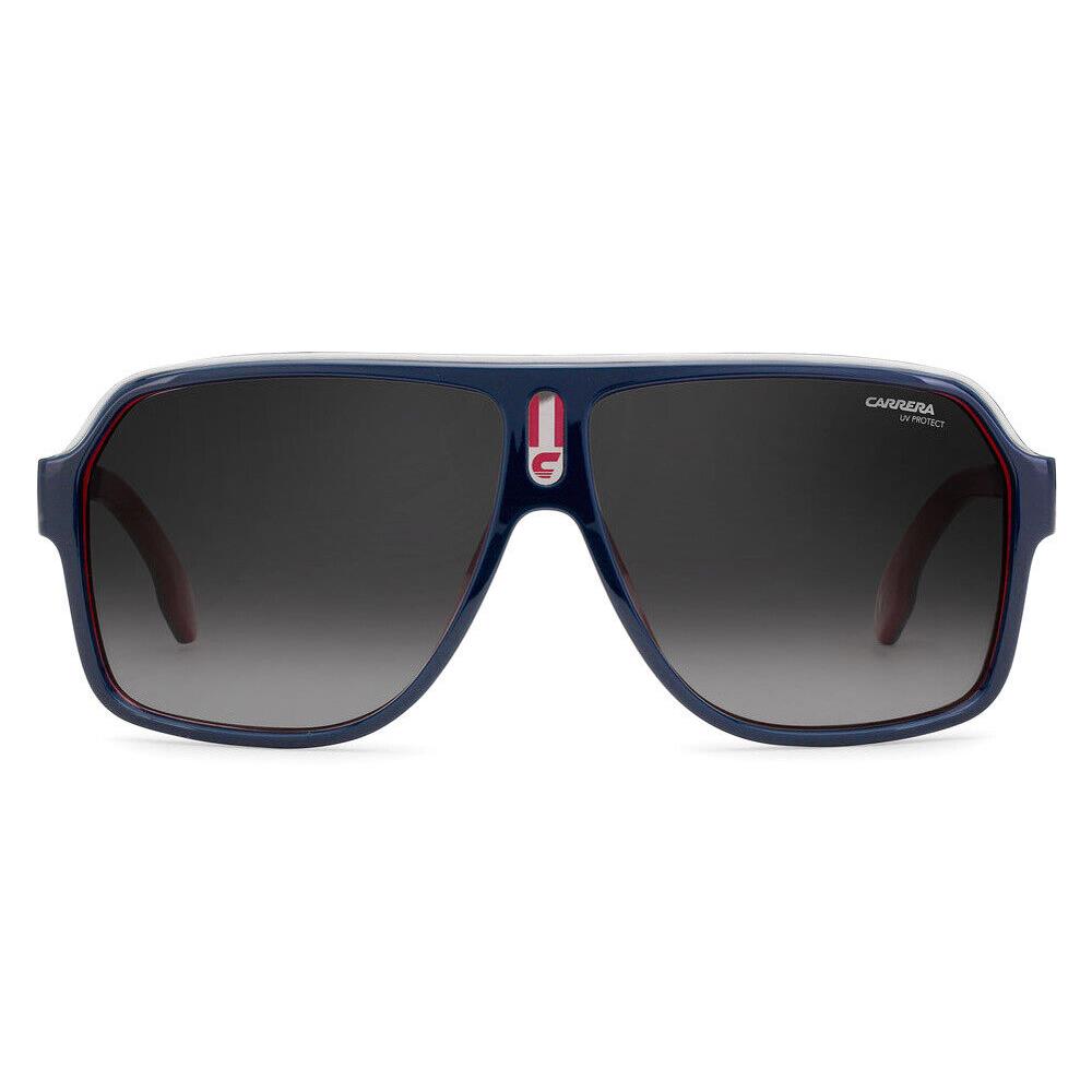 Carrera 1001/S Sunglasses Unisex 08RU Blue Red Rectangle 62mm