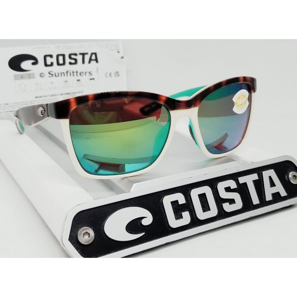 Costa Del Mar Retro Tortoise/green Mirror Anaa Polarized 580P Sunglasses