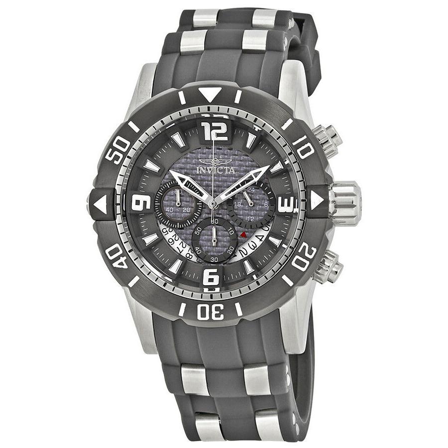 Invicta 23698 Pro Diver Scuba Grey Dial Polyurethane Strap Chrono Men`s Watch