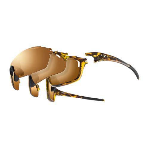 Tifosi Launch S.f.h. Glasses Leopard / Brown Gradient / AC Red / Clear Lenses - 
