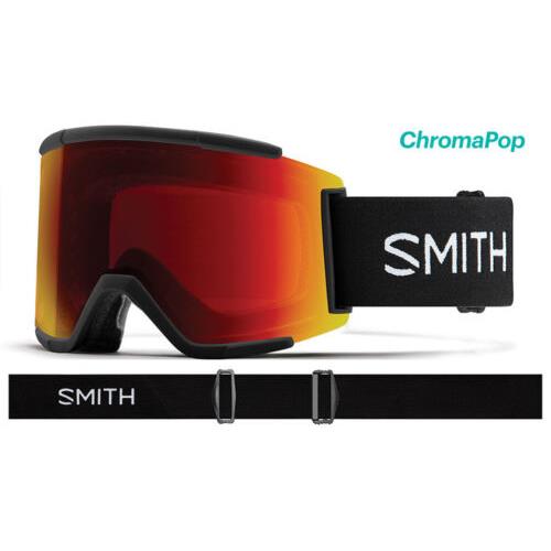 Smith Optics Squad XL Black Chromopop Sun Red Mirror Lens Ski Goggles
