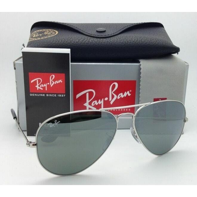 Ray-ban Sunglasses RB 3025 W3277 Aviators Frames Grey Lenses W/silver Mirror