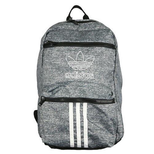 Adidas Originals National 3 Stripes Laptop Backpack Oynx Gray White Black