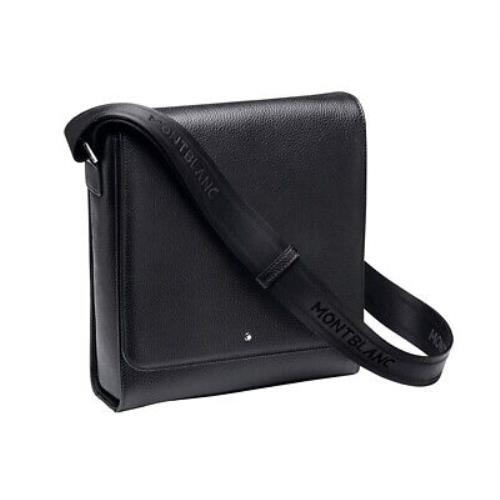 Montblanc Meisterstuck Black Soft Grain Leather North South Bag 113301 - Black , Silver Hardware