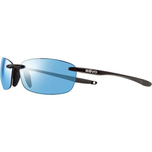 Revo Sunglasses Descend E: Polarized Lens Black Frame with Blue Water