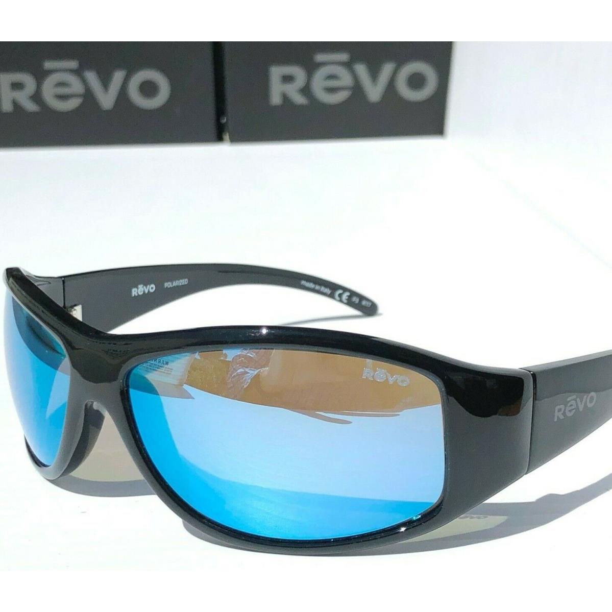 Revo Tander Black w Polarized Blue Water Sunglass 5014 01 BL