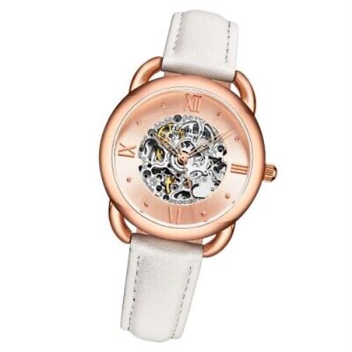 Stührling watch Symphony - Rose Gold Dial, White Band