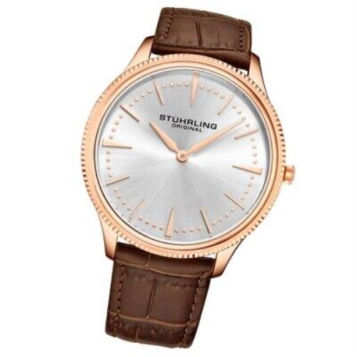 Stührling watch Symphony - Silver Dial, Brown Band