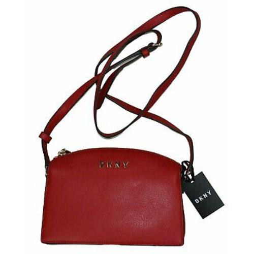 Dkny Clara Leather Camera Bag Women`s Handbag Purse Red
