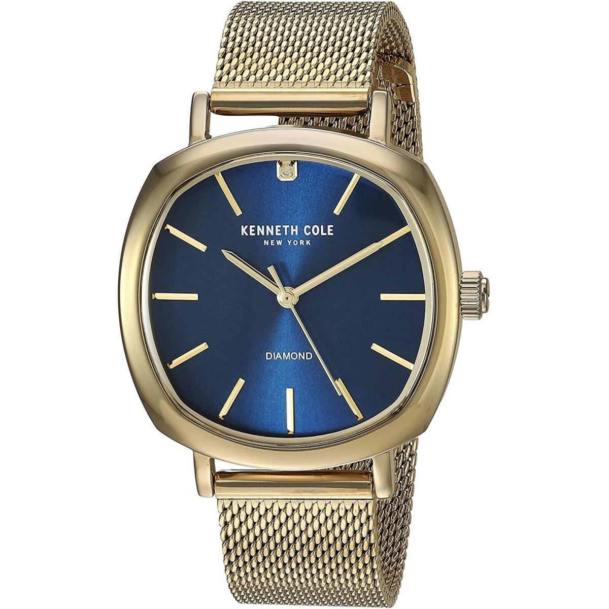 Kenneth Cole KC50210003 Ladies Dress Stainless Gold-tone Dark Blue Dial 30m - Blue , Gold