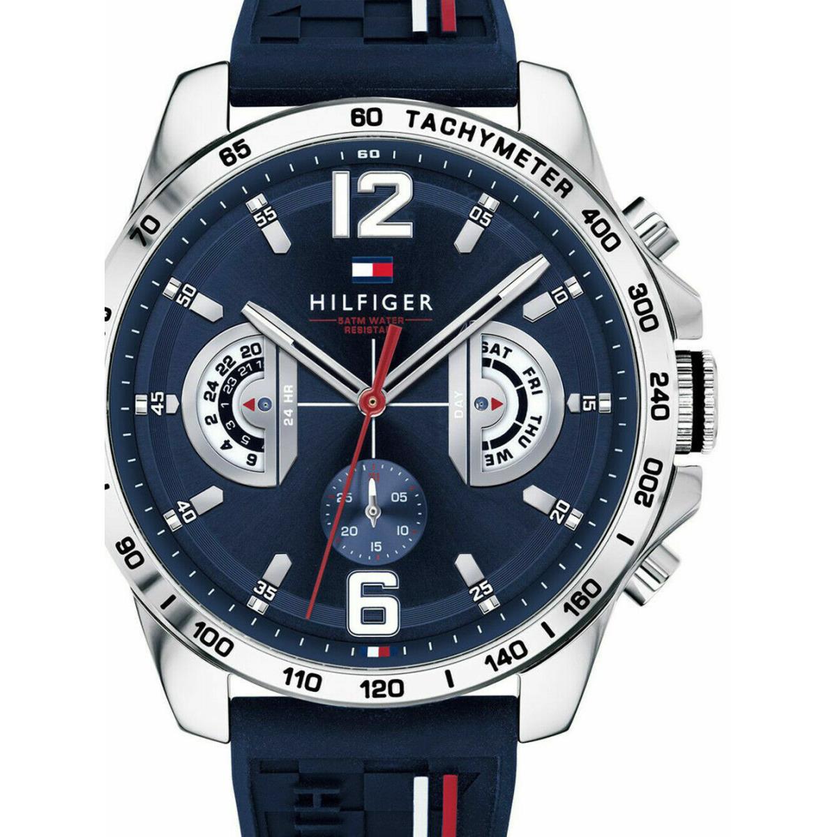 Tommy Hilfiger Sport Decker Silicone Strap Multi-function Men s Watch 1791476 - Dial: Blue, Band: Blue